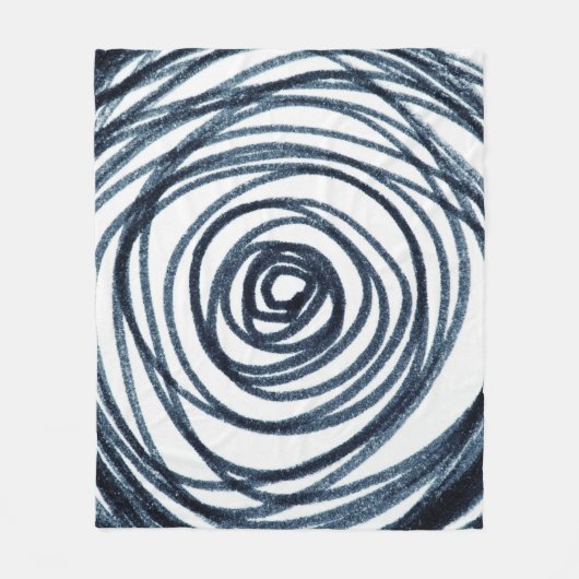 Handgezeichnet Kreise Spiralmuster mit abstraktem Fleecedecke (Vorderseite)