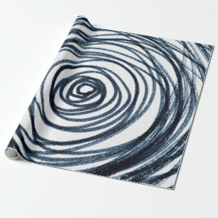 Handgezeichnet Kreise Spiralmuster mit abstraktem Geschenkpapier