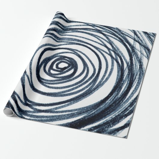 Handgezeichnet Kreise Spiralmuster mit abstraktem Geschenkpapier (Ungerollt)