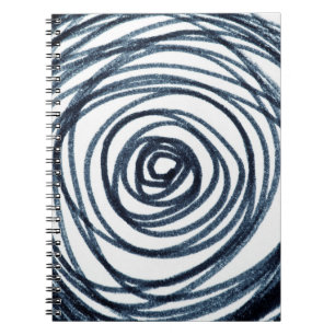 Handgezeichnet Kreise Spiralmuster mit abstraktem Notizblock