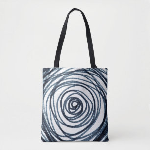 Handgezeichnet Kreise Spiralmuster mit abstraktem Tasche