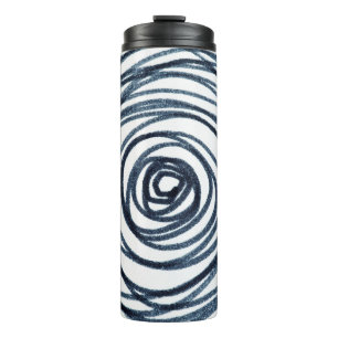 Handgezeichnet Kreise Spiralmuster mit abstraktem  Thermosbecher