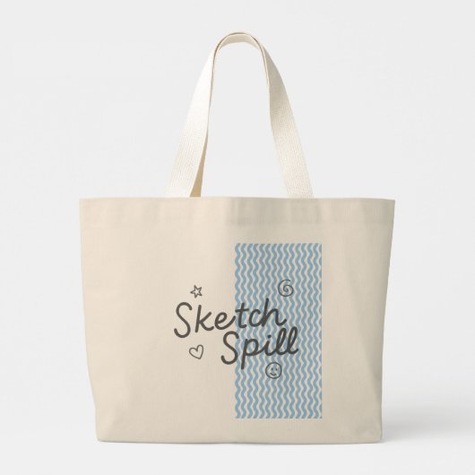HandGezeichnet Kunst-Tasche - Ästhetische SketchSp Jumbo Stoffbeutel (Rückseite)