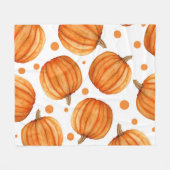 Handgezeichnet Kürbis: Wasserfarbe Halloween-Muste Fleecedecke (Vorderseite (Horizontal))