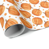 Handgezeichnet Kürbis: Wasserfarbe Halloween-Muste Geschenkpapier (Rolleneckpunkt)