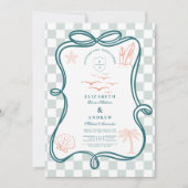 handGezeichnet Küstenhochzeit Einladung (Vorderseite)