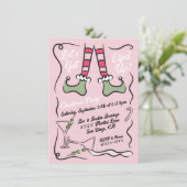 Handgezeichnet Lass uns das Weihnachtsfest-Party e Einladung (Stehend Vorderseite)