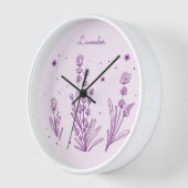 HandGezeichnet Lavendel-Illustrationswall-Uhr Uhr (Winkel)