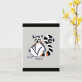 Handgezeichnet - LEMUR - Gefährdete Tiere - Natur Karte (Gelbe Blume)