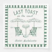 Handgezeichnet letzte Toast Küste Green Bacheloret Serviette (Vorderseite)