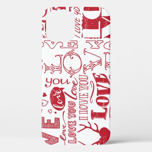 Handgezeichnet Liebe Doodles, charmantes Muster. Case-Mate iPhone Hülle (Rückseite)
