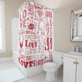 Handgezeichnet Liebe Doodles, charmantes Muster. Duschvorhang (Beispiel)