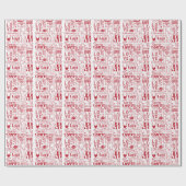 Handgezeichnet Liebe Doodles, charmantes Muster. Geschenkpapier (Flach)