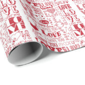 Handgezeichnet Liebe Doodles, charmantes Muster. Geschenkpapier (Rolleneckpunkt)