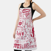 Handgezeichnet Liebe Doodles, charmantes Muster. Schürze (InSitu)