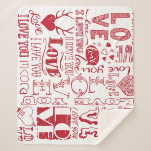 Handgezeichnet Liebe Doodles, charmantes Muster. Sherpadecke
