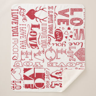 Handgezeichnet Liebe Doodles, charmantes Muster. Sherpadecke