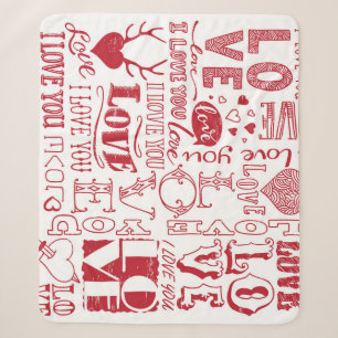 Handgezeichnet Liebe Doodles, charmantes Muster. Sherpadecke