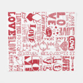 handgezeichnet Liebe-Doodles  Fleecedecke (Vorderseite (Horizontal))