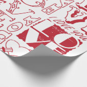 handgezeichnet Liebe-Doodles  Geschenkpapier (Ecke)