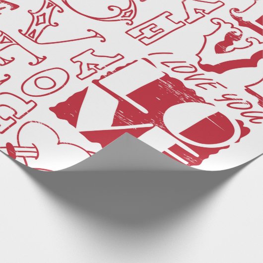 handgezeichnet Liebe-Doodles  Geschenkpapier (Ecke)