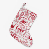 handgezeichnet Liebe-Doodles Kleiner Weihnachtsstrumpf (Vorderansicht (hängend))