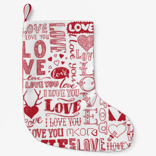 handgezeichnet Liebe-Doodles Kleiner Weihnachtsstrumpf