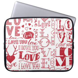 handgezeichnet Liebe-Doodles  Laptopschutzhülle
