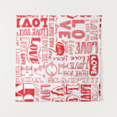 HandGezeichnet Liebe Doodles Nahtloser Hintergrund Wandteppich (Vorderseite (Horizontal))