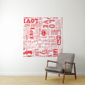 HandGezeichnet Liebe Doodles Nahtloser Hintergrund Wandteppich (Beispiel (Horizontal))