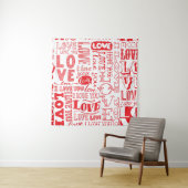 HandGezeichnet Liebe Doodles Nahtloser Hintergrund Wandteppich (Beispiel)