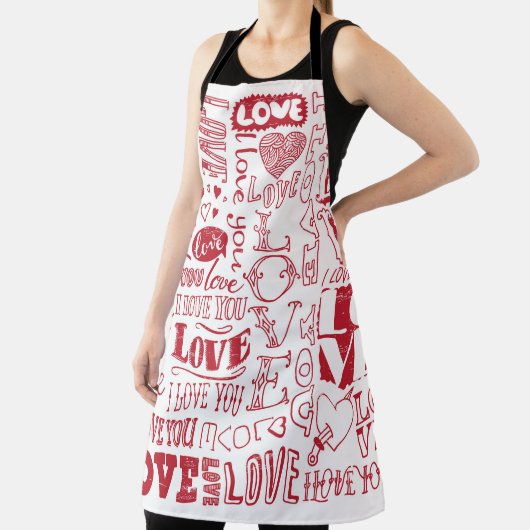 handgezeichnet Liebe-Doodles Schürze (InSitu)