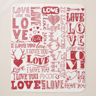 handgezeichnet Liebe-Doodles  Sherpadecke