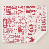 handgezeichnet Liebe-Doodles Sherpadecke (Vorderseite (Horizontal))