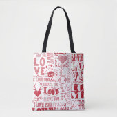 handgezeichnet Liebe-Doodles  Tasche (Vorderseite)