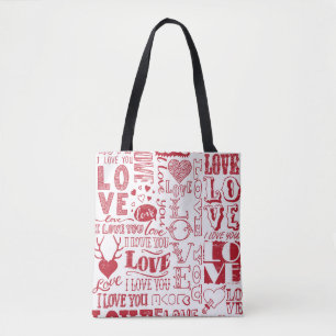 handgezeichnet Liebe-Doodles Tasche
