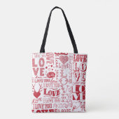 handgezeichnet Liebe-Doodles Tasche (Rückseite)