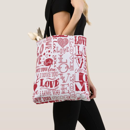 handgezeichnet Liebe-Doodles  Tasche (Von Nahem)