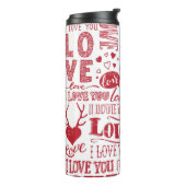 handgezeichnet Liebe-Doodles Thermosbecher (Nach links gedreht)