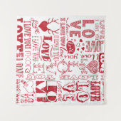 handgezeichnet Liebe-Doodles  Wandteppich (Vorderseite (Horizontal))