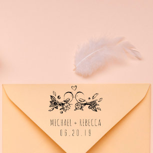 Handgezeichnet Liebesvogelnamen Gummistempel