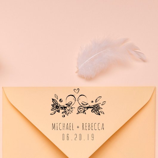 Handgezeichnet Liebesvogelnamen Gummistempel