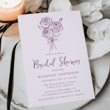 HandGezeichnet Lila Rose Bouquet Brautparty