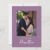 HandGezeichnet Lila Rose Bouquet Foto Brautparty Einladung (Rückseite)