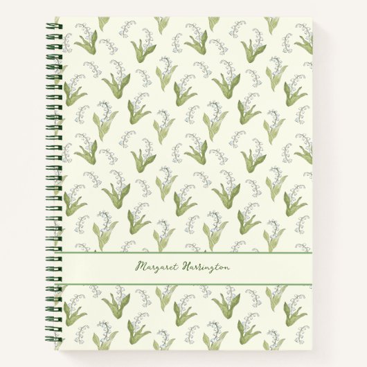HandGezeichnet Lily of the Valley Elegantes Garten Notizblock (Vorderseite)