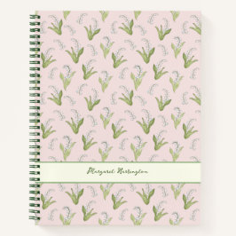 HandGezeichnet Lily of the Valley Elegantes Rosa Notizblock