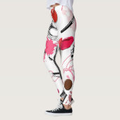 Handgezeichnet Make-up, Vintages Grafikmuster. Leggings (Links)