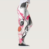Handgezeichnet Make-up, Vintages Grafikmuster. Leggings (Rechts)