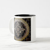 Handgezeichnet Mandala Design Zweifarbige Tasse (Vorderseite Links)