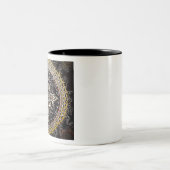 Handgezeichnet Mandala Design Zweifarbige Tasse (Mittel)